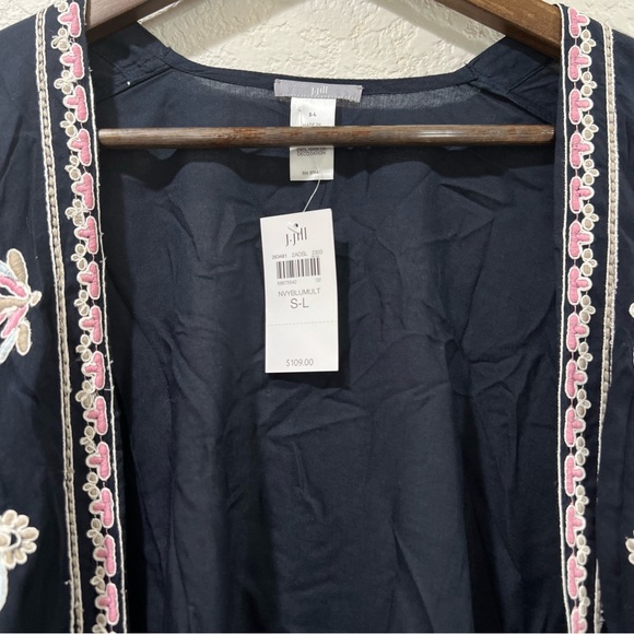 J.Jill open front embroidered ruana Kimono Size S-L - Picture 4 of 7